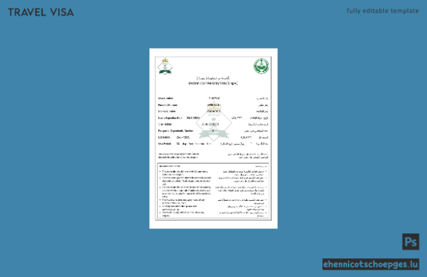 Saudi-Arabien E-Visum in Word- und PDF-Formaten, Version 3 – Beispielvorschau
